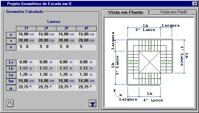 Planilha para cálculo de lances de escada 